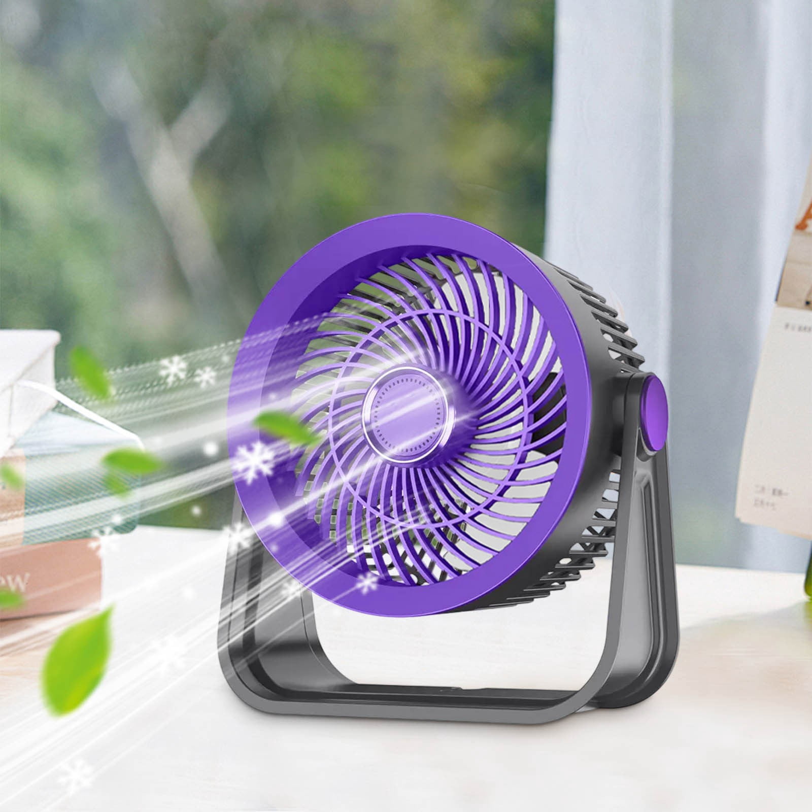 Fan for Bedroom, Table Air Circulator for Whole Room, Strong Airflow, 120° adjustable tilt, 20db Low Noise, Quiet, 3 Speeds, 2026 New Desk Fan for Office, Kitchen, Home