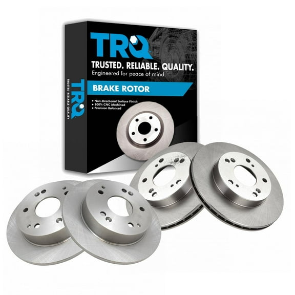 TRQ Front & Rear Brake Rotors Set Fits Select 2002-2006 Acura RSX 2004-2005 Honda Civic