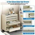 thumbnail image 4 of Yeeoy Medical Bedside Cart with Wheels & Lock, 5 Drawers Dental Assistant's Mobile Cabinet Dental Side Cabinet Storage Cabinet, Beige 24.5"Lx13"Wx29"H, 4 of 9
