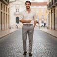 thumbnail image 3 of HBDesign Mens Plaid Dress Pants Quick Dry Breathable Summer Business Casual Versatile Work Trousers, 3 of 7