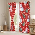 thumbnail image 3 of Feelyou Kawaii Snowman Kids Curtains Pack of 2 (42x84 Each), Green Christmas Tree Curtains Blackout, Cartoon Love Heart Bedroom Curtains, Microfiber Bedroom Decor, 3 of 6