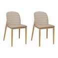 thumbnail image 4 of Modern Plastic Dining Accent Side Chair with Leatherette Seat Cushion - Set of 2, 4 of 5