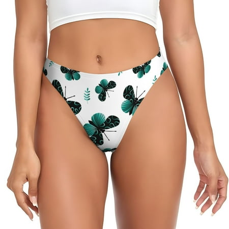 Thongs for Women - black butterflies No Show Seamless Womens Thongs Underwear  Stretch G String Thongs for Women  Ladies Breathable Kawaii Thong Bikini Panties Briefs