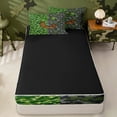 thumbnail image 4 of meiyoeat Pixel Game Monogrammed G Zipper Twin Comforter Sets with Fitted Sheet and 2 Pillowcases For Boys,Abstract Geometric Grid Camouflage Print Zipper Bedding Set,Black Reversible,4 Pieces, 4 of 7