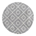 thumbnail image 3 of Unique Loom Trellis Shag Collection Area Rug - Ruth (5' 3" Round Gray/Ivory), 3 of 11