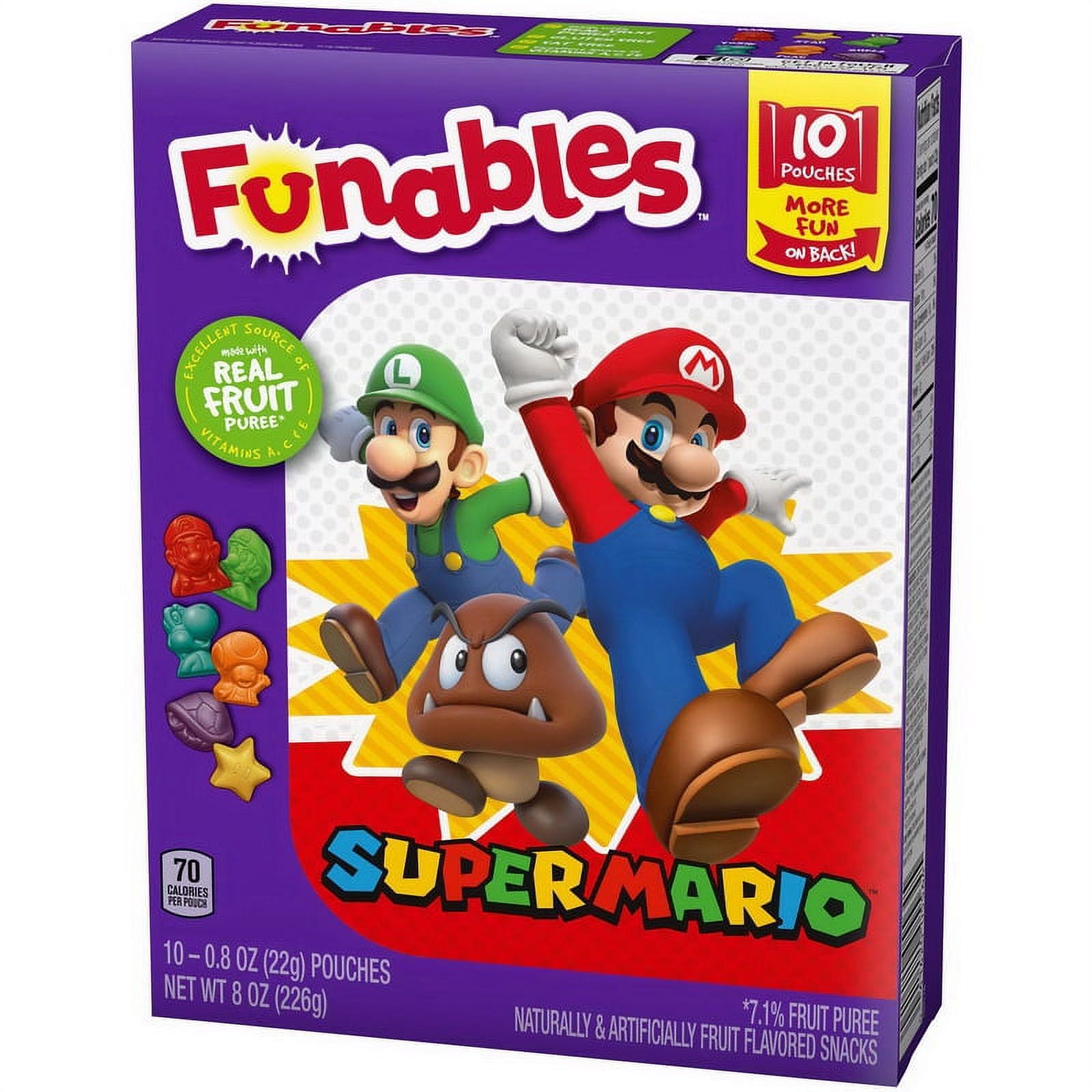 (Price/Case)Ferrara Funables Super Mario Fruit Snacks, 8 Ounces, 8 per case