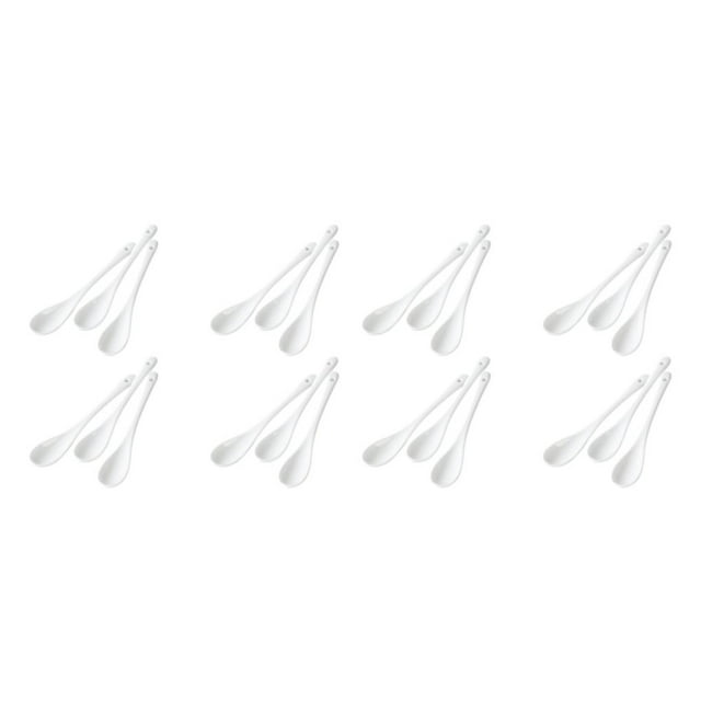 Justharion 12x White Spoon Tea Exquisite And Practical Ceramic Spoon For Tea Drinking Essential For Tea White 2Set