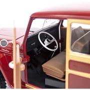 1955 Willys Jeep Station Wagon Dark Blue and White 1/18 Diecast Model Car by Road Signature