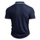thumbnail image 3 of Blusa y camisa de manga corta con cuello vuelto para hombre, de 3 botones y solapa. Camisa informal de manga corta con solapa para hombre., 3 of 7