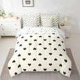 thumbnail image 2 of Homewish Black Love Heart Bedding Comforter Set 7pcs for Kids, Kawaii Princess Queen Bedding Sets, Cute Cartoon Reversible Queen Sheet Sets, Luxury Bedroom Decor, 2 of 7