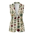 thumbnail image 2 of Uorisanigo Christmas Ball Waistcoat Vest Women Size 3XL V Neck Sleeveless Women's Suit Vest with Pockets Open Front Blazer Jackets Elegant Christmas Costume Women, 2 of 7