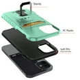 thumbnail image 4 of For Apple iPhone 13 Pro Max (6.7") Wallet Designed with Credit Card Holder & Magnetic Ring Stand Kickstand Hybrid Hard Cover ,Xpm Phone Case [ Teal Mint ], 4 of 6