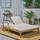 Danielle Outdoor Acacia Wood Double Chaise Lounge with Cushion, Teak ...