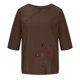 thumbnail image 1 of Mujeres 1/2 Manga Casual Cuello Redondo Impreso Botón Suelto Túnica Camisa Blusa Tops Fridja hjk768, 1 of 5