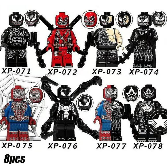 New product 8pcs Superhero Series Minifigures Building Blocks Kit, Venom Spiderman Mini Action Figures Toys Set Fans Gifts For teenager Fans