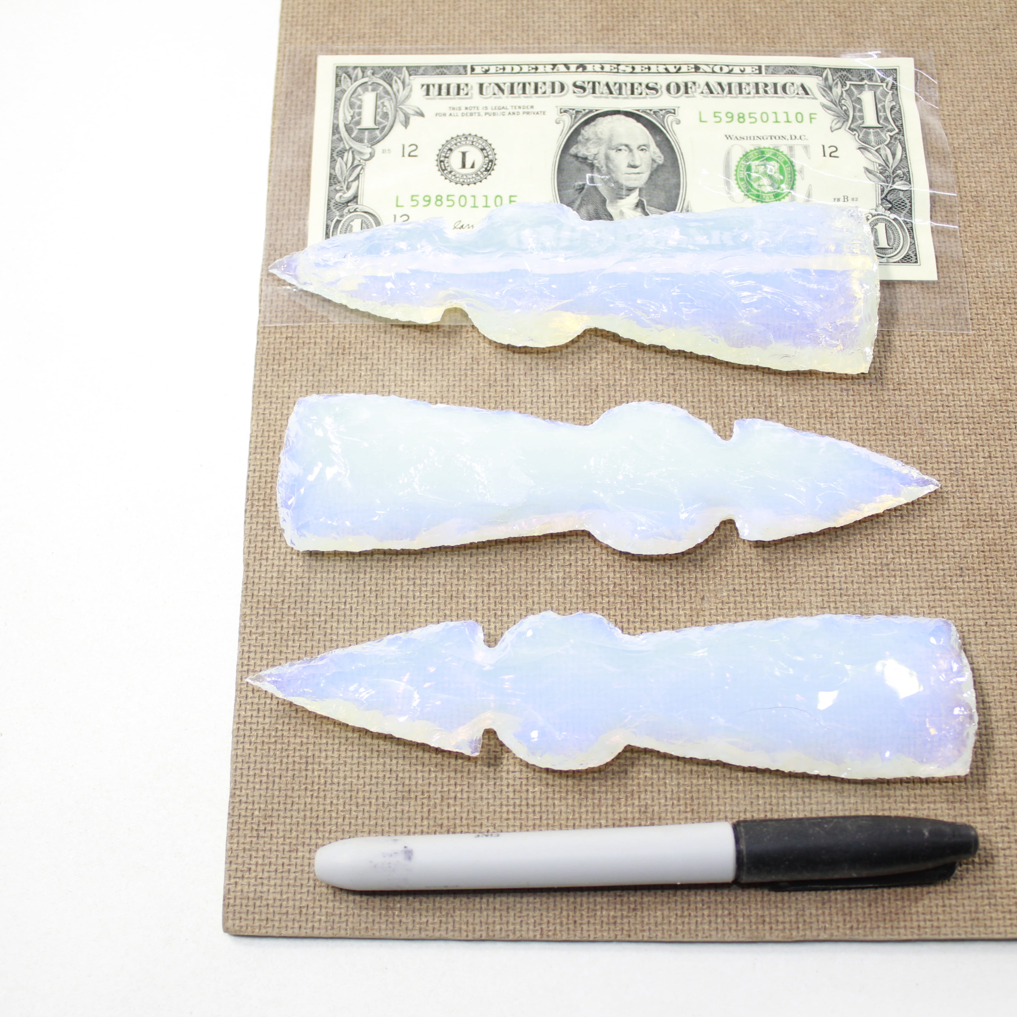 3 Opalite Ornamental Tomahawk Heads #9524  Ax Axe Hatchet
