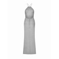 thumbnail image 5 of Womens Sleeveless Knit Beach Dress Spaghetti Strap Backless Maxi Gown Vacation Summer Slip Dress Light Gray L, 5 of 9
