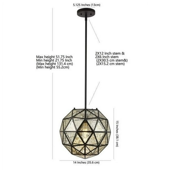 SAFAVIEH Pendant Collection Henlin 13.5 Inch Pendant Bronze