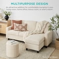 thumbnail image 4 of Best Choice Products Linen Sectional Sofa Couch w/ Chaise Lounge, Reversible Ottoman Bench - Dark Blue, 4 of 8