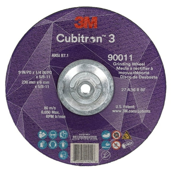 3m Cubitron Depressed Center Grinding Wheel,36 Grit 90011