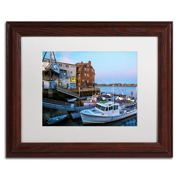 Trademark Fine Art "Marblehead" Canvas Art by CATeyes, White Matte, Wood Frame