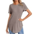 thumbnail image 2 of Sentmoon T-Shirts pour Femmes Coupe Ample Col Rond Manches Courtes Hauts Mignons Décontractés Basiques Grande Taille Hauts d'Été pour Femmes 2025 jusqu'à 40 % de Rabais, 2 of 7