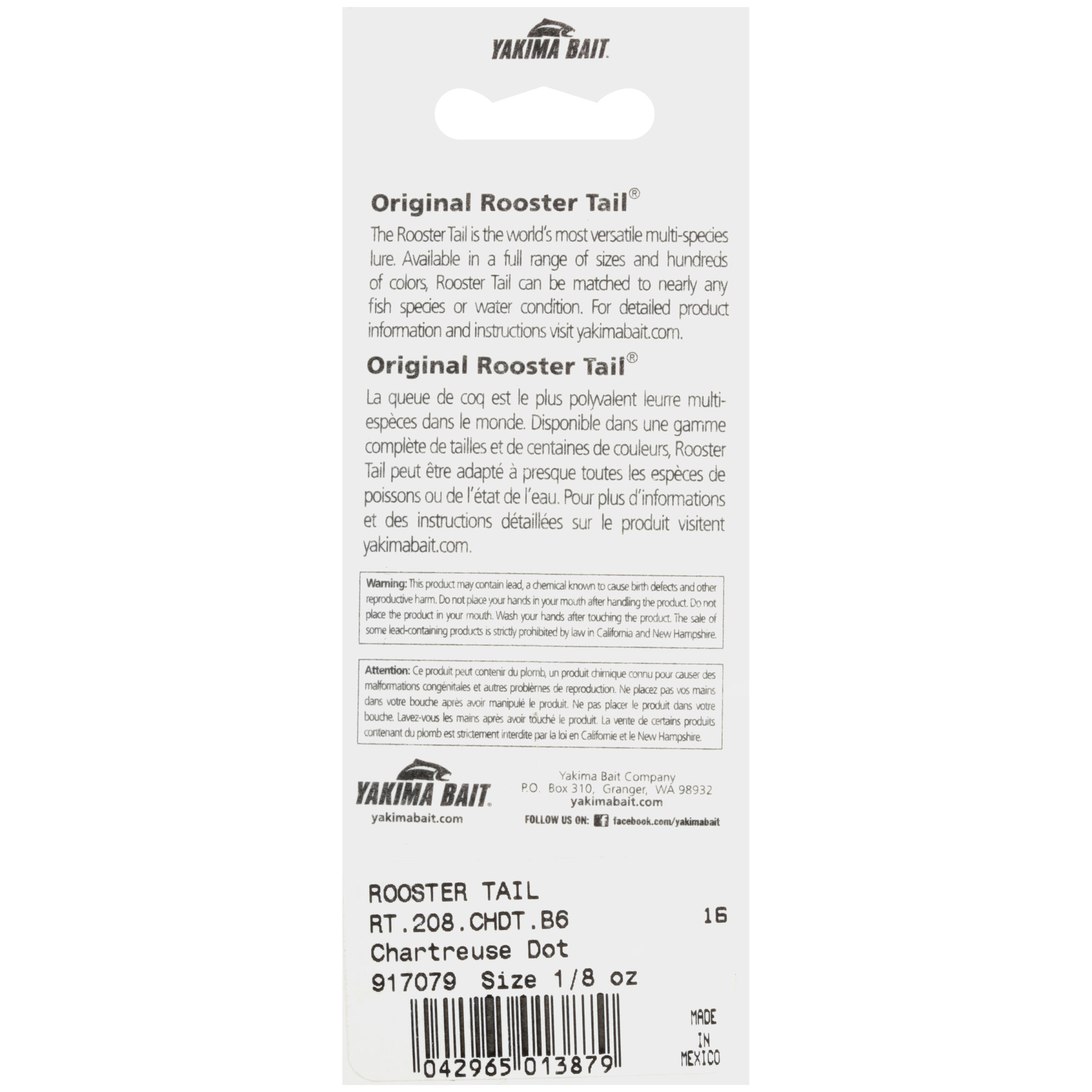 (2 pack) Worden's® Rooster Tail® Original Chartreuse Dot Lure 1/8 oz. Carded Pack
