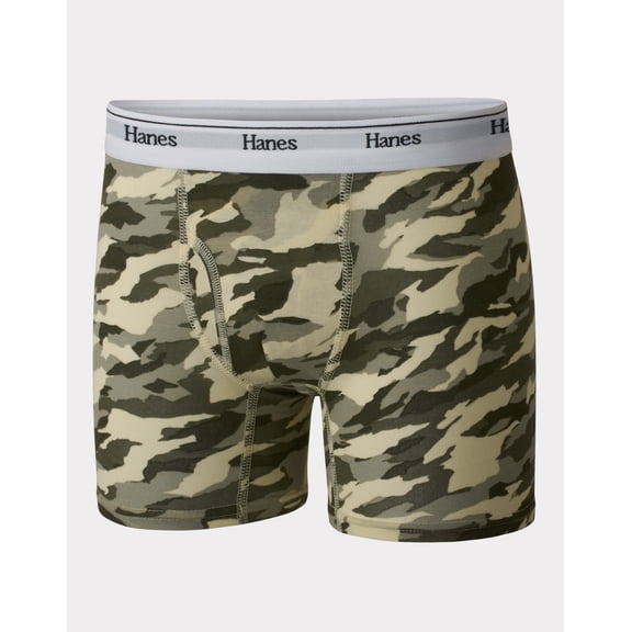 Hanes Boys Underwear Boxer Briefs, 5-Pack, Originals Moisture-Wicking, Camo & Assorted