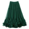 thumbnail image 2 of RUTAYY Elegant Party Skirt Women Layered High Waist Flared Midi Skirt For Evening Gala Prom Night Out Formal Occasions Solid Color Casual Travel Skirts, 2 of 3