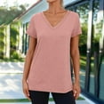 thumbnail image 4 of T Shirts For Women Womens Tops Spring And Autumn Short Sleeved V Neck T Shirt Top, 4 of 7