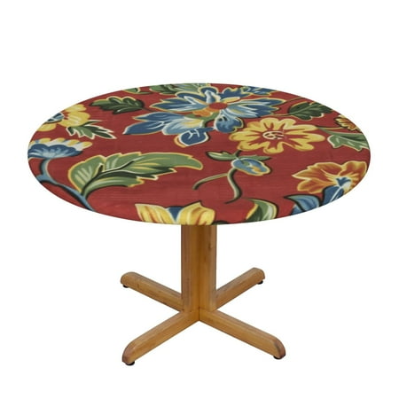

Floral painting in watercolor Round Tablecloth Fitted Tablecloth with Elastic Round Outdoor Table Fitted Tablecloths for Round Tables Waterproof Reusable Table Cloth