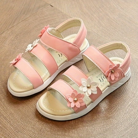 

Cute Flower Decor Toddler Girls Sandals - Anti-skid Open Toe Hook and Loop Fastener