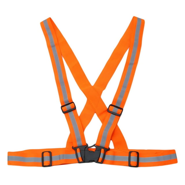 Gilet de Sécurité Réfléchissant Unisexe Générique pour la Course de Nuit, le Cyclisme et les Travaux de Construction - Orange Haute Visibilité avec Bretelles Ajustables