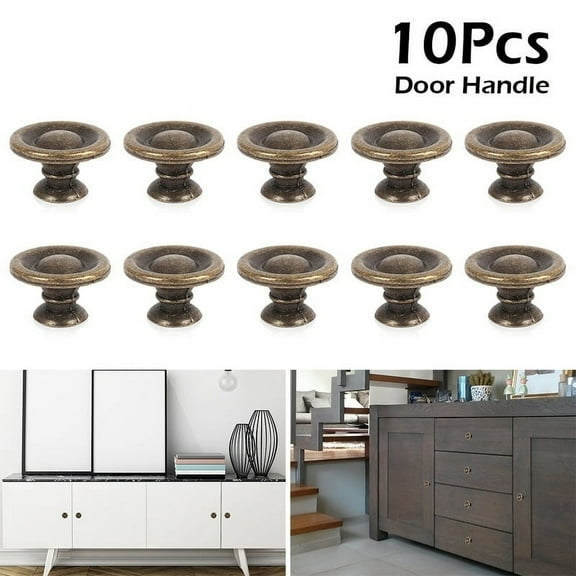 Willstar 10pcs Retro Door Knobs Cabinet Drawer Wardrobe Door Pull Handle Bronze Knobs