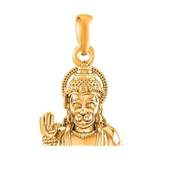 Vaidehi 925 Sterling Silver 22k Gold Plated God Hanuman Pendant Lord Bajrang Bali Locket for Men and Women