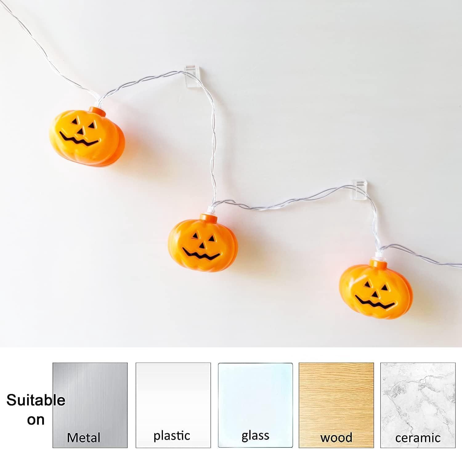20FT Halloween Pumpkin String Lights with 8 Modes and Remote Control for Indoor Outdoor