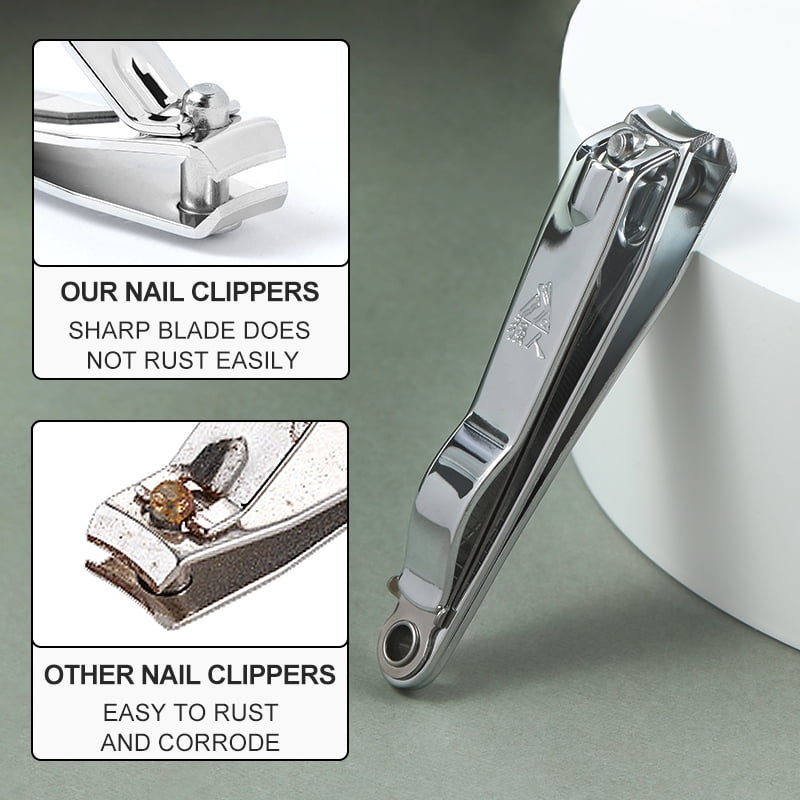 Stainless Steel Nail Cutter With Nail File Flat Clipper Fit for Big Size Fingernail Toenail Tips Cutter Trimmer Nail Care Tool