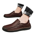 thumbnail image 3 of Men's Casual On Loafers Comfortable Leather Shoes For Daily Wear Lightweight Breathable Flat Sole Sneakers With Jeans All Season, 3 of 8