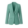 thumbnail image 4 of ClodeEU Women's Open Front Lapel Long Sleeve Blazer Jacket,Casual Solid Color Slim Fit Coat for Office Green,Women's Plus L, 4 of 6