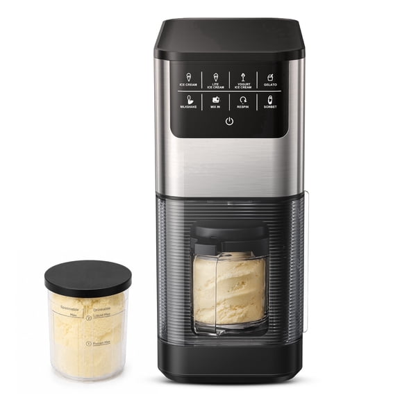 SIMZLIFE Ice Cream Maker, for Ice Cream, Gelato, Sorbet, Milkshakes & Frozen Yogurt, 8 One-Touch Programs, Re-Spin & Mix-In, (2) Tritan Cups
