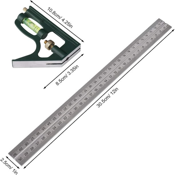 Combination Square 45 90 Degree Adjustable Combination Angle Ruler