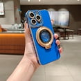 thumbnail image 2 of SaniMore Case for iPhone 11 Pro, Love Heart Electroplated Bumper with Diamond Pattern 360 Rotating Ring Stand Lens All-inclusive TPU Stylish Shockproof Full Protection for iPhone 11 Pro, Blue, 2 of 13