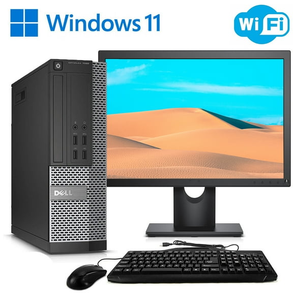 Dell OptiPlex 3020 Desktop Computer Tower i5 Dual Core 3.40 Ghz Computer PC 8GB DDR3 RAM 1TB Hard Drive Wifi DVDRW Windows 7 Pro 64 Bit (Desktop PC) with 17" LCD Monitor