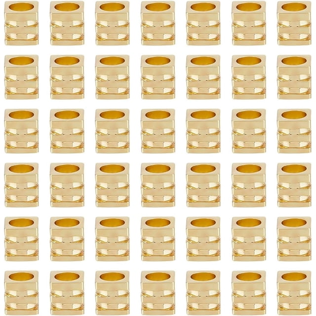 100 piezas de cuentas cúbicas de latón de 3 mm, chapadas en oro auténtico de 14 quilates, estilo moderno, para la creación de joyas para adolescentes y adultos.