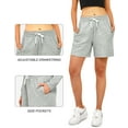 thumbnail image 3 of Stelle Clearance Women's 7" Cotton Lounge Shorts with Pockets,Summer Casual Sweat Shorts Comfy High Waisted Drawstring Workout Athletic Shorts Yoga Shorts, 3 of 7
