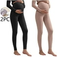 thumbnail image 2 of AINIYS Women's Maternity Leggings 2PC Set Stretch Supportive Trousers for Pregnancy Daily Wear Black M, 2 of 3