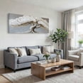 thumbnail image 3 of Large White Trees of Life Canvas Wall Art, Creative Trees Decor Painting Canvas Print for Living Room, Bedroom, Office Decorations, Gifts for Men, 3 of 7