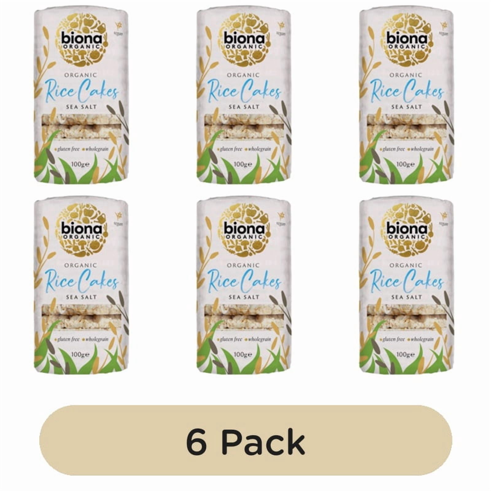 Biona Organic Rice Cakes with Sea Salt 100g, British Import (Pack of 6)