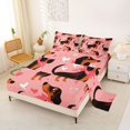 thumbnail image 2 of Homewish Kawaii Pet Dachshund Bed Sheets,Cute Heart Print Full Size Sheets,Pink,4pcs,1 Flat Sheet, 1 Fitted Sheet and 2 Pillowcases, 2 of 6