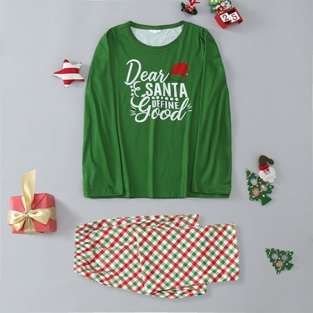 

Christmas Gifts Christmas Printed Parent-Child Long Sleeved Casual Pajamas Set Home Clothes Polyester Green M